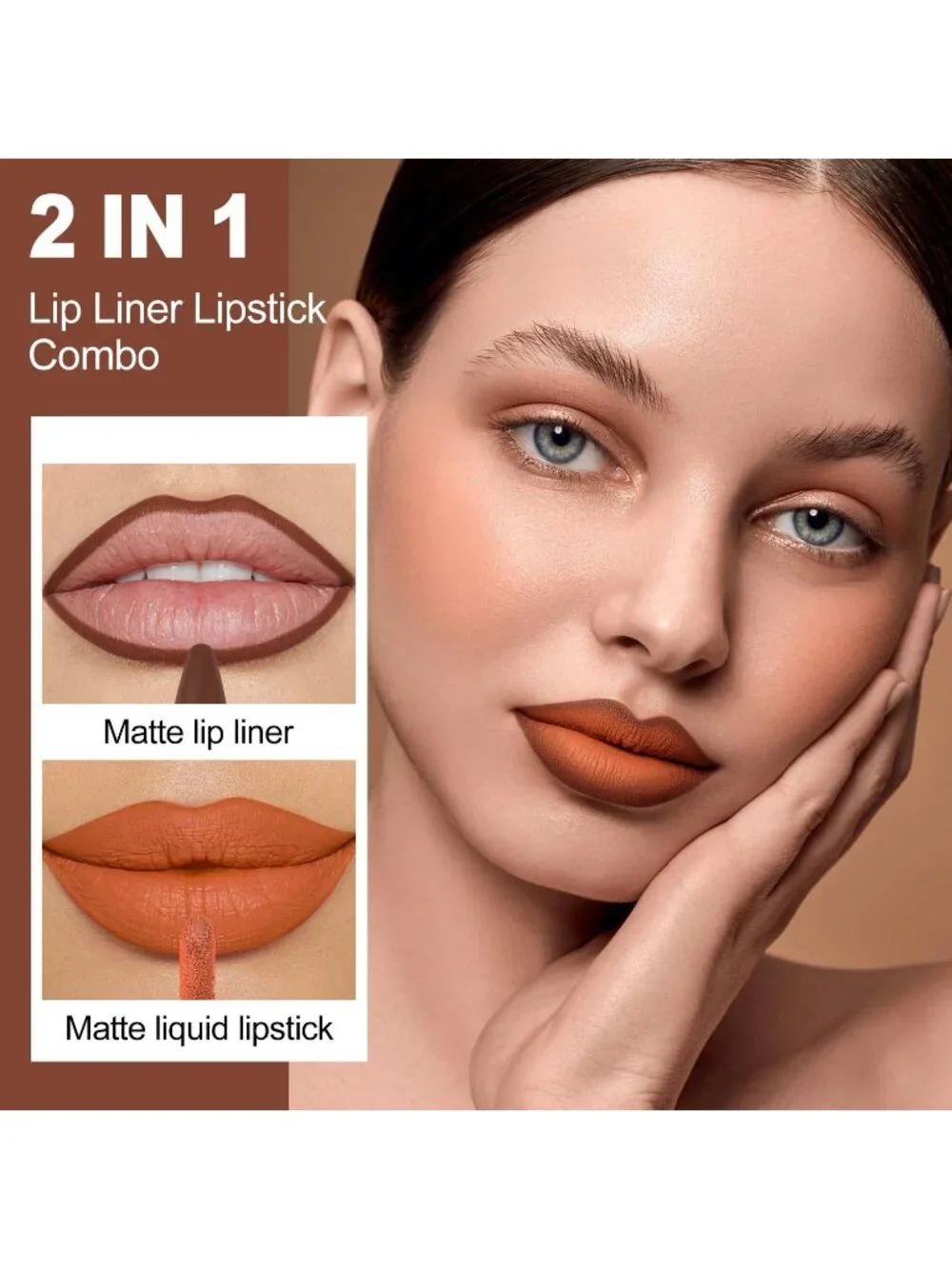 Women's LGA06 2-in-1 Long Lasting Ombre Lips Double-Ended Matte Liquid Lipstick